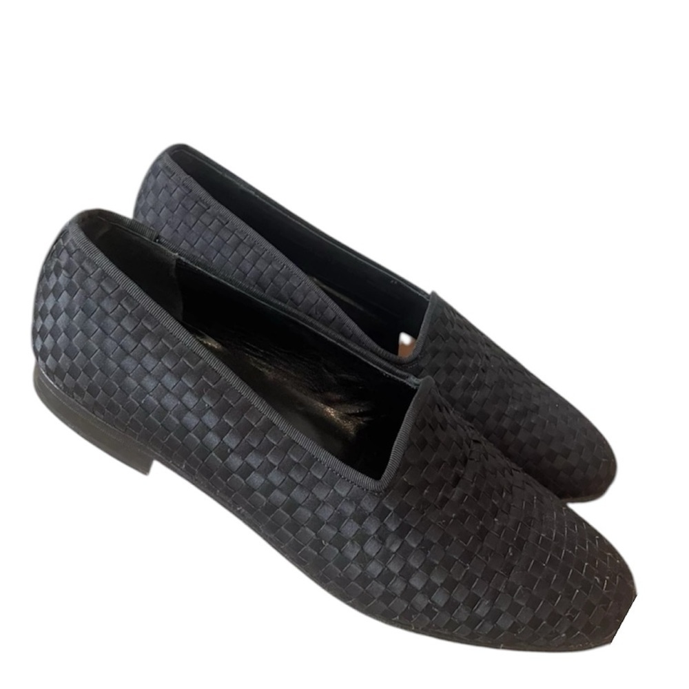 Mezlan Men’s Tuxedo Formal Black Woven Fabric Loafer Shoes Size 10.5